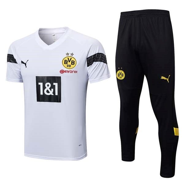 Camiseta Borussia Dortmund Conjunto Completo 2023-24 Blanco Negro